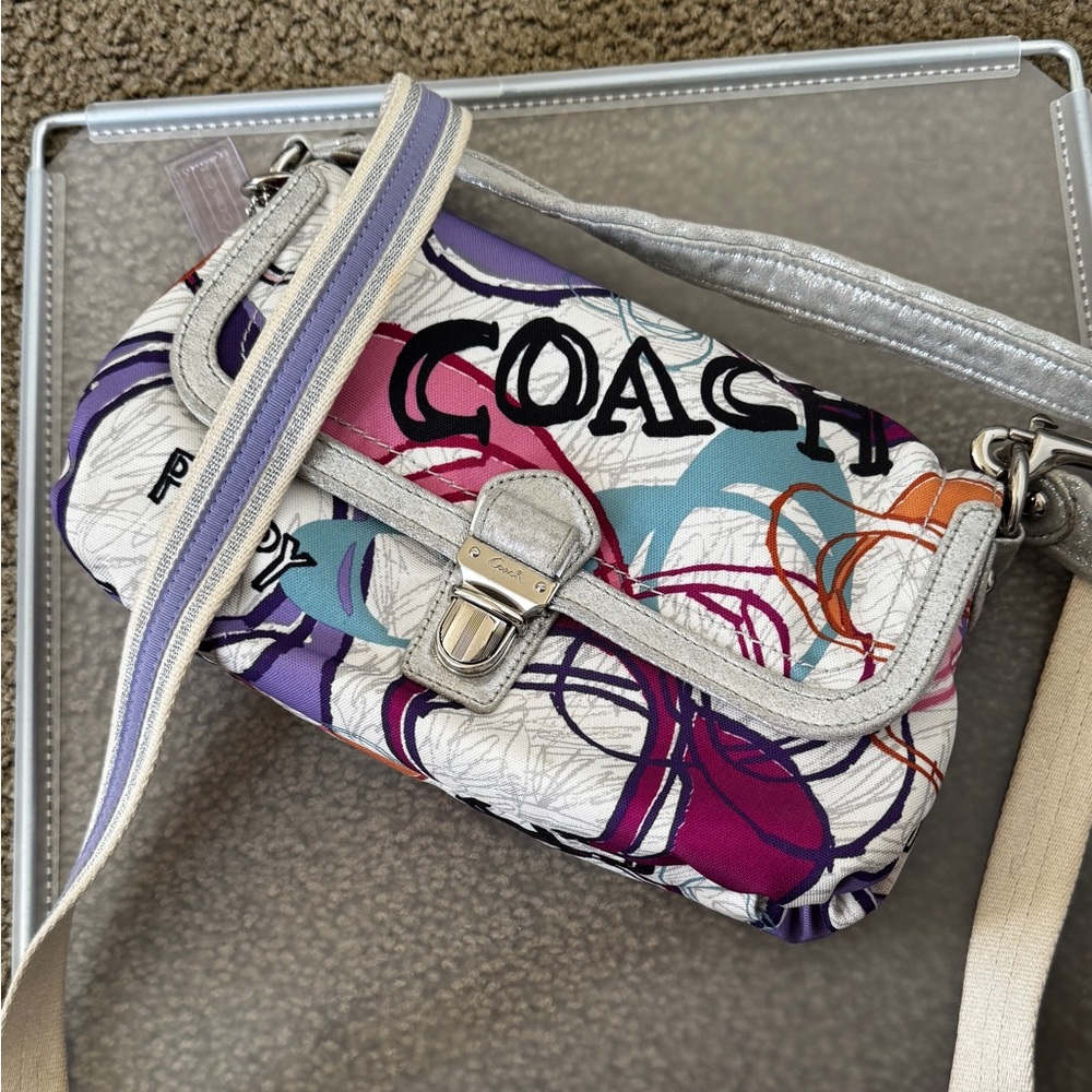 Coach Multicolor Crossbody Bag with Silver Accents vintage model